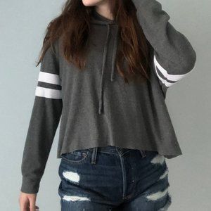 Gray and White Hollister Sweater